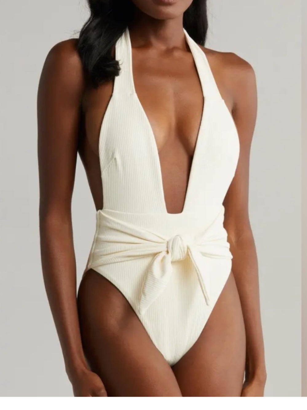 $218 MONTCE Tropez Rib Tie Waist One-Piece Swimsuit
SZ M
